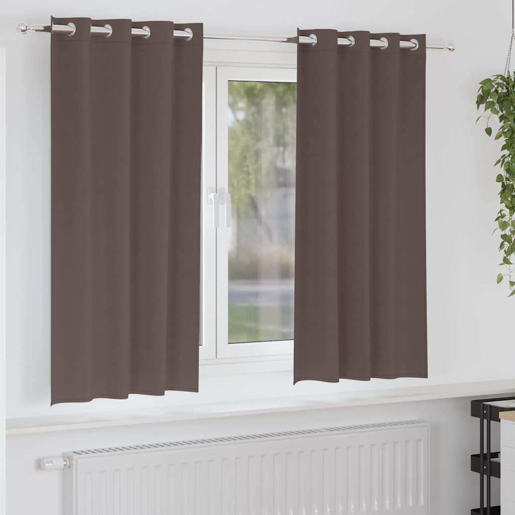 vidaXL Κουρτίνες 2 pcs Σκούρο καφέ Σκούρο καφέ 175 x 140 εκ.