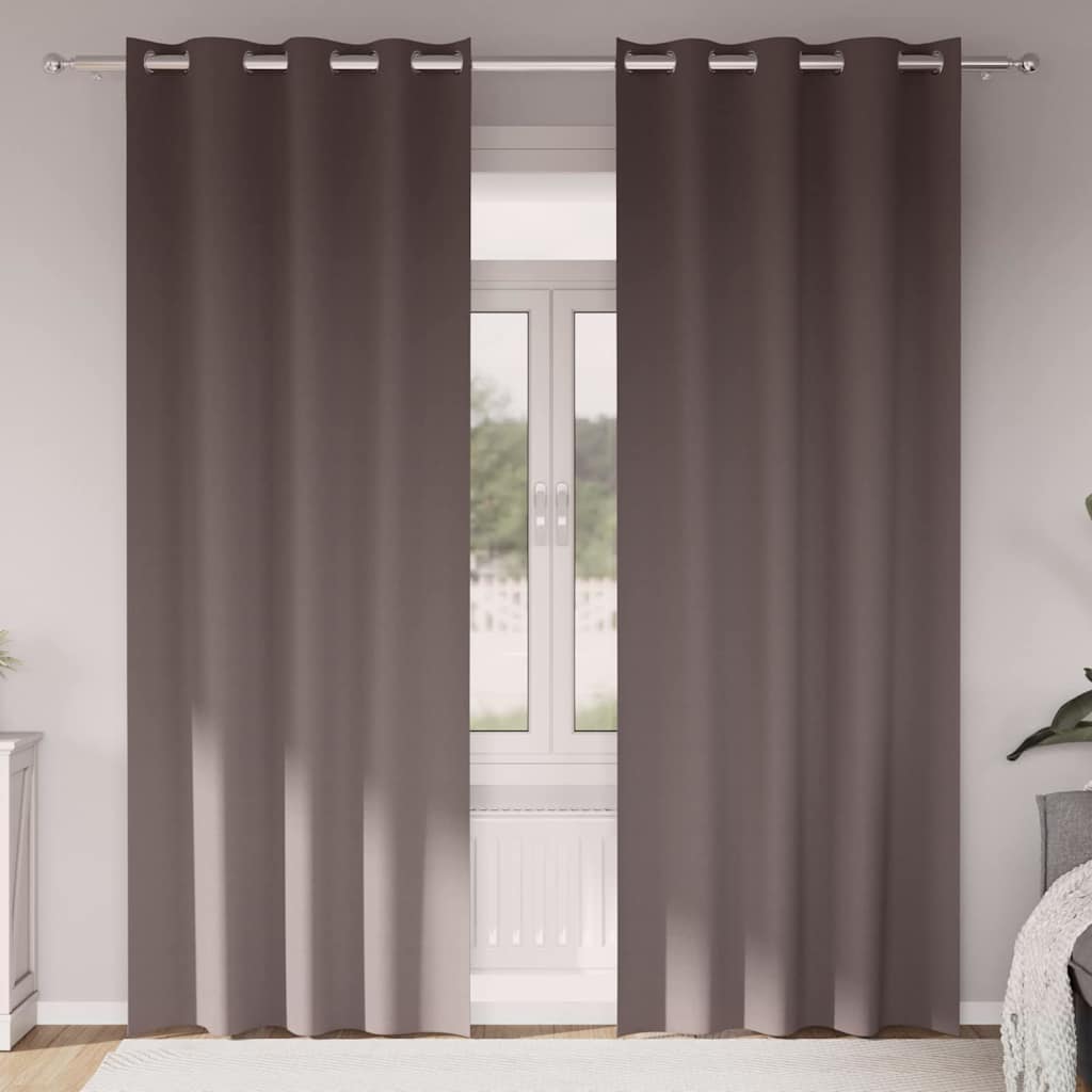 vidaXL Κουρτίνες 2 pcs Σκούρο καφέ Σκούρο καφέ 245 x 140 εκ.