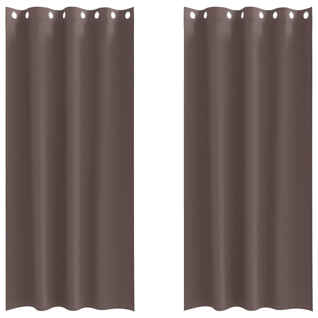 vidaXL Κουρτίνες 2 pcs Σκούρο καφέ Σκούρο καφέ 260 x 140 εκ.