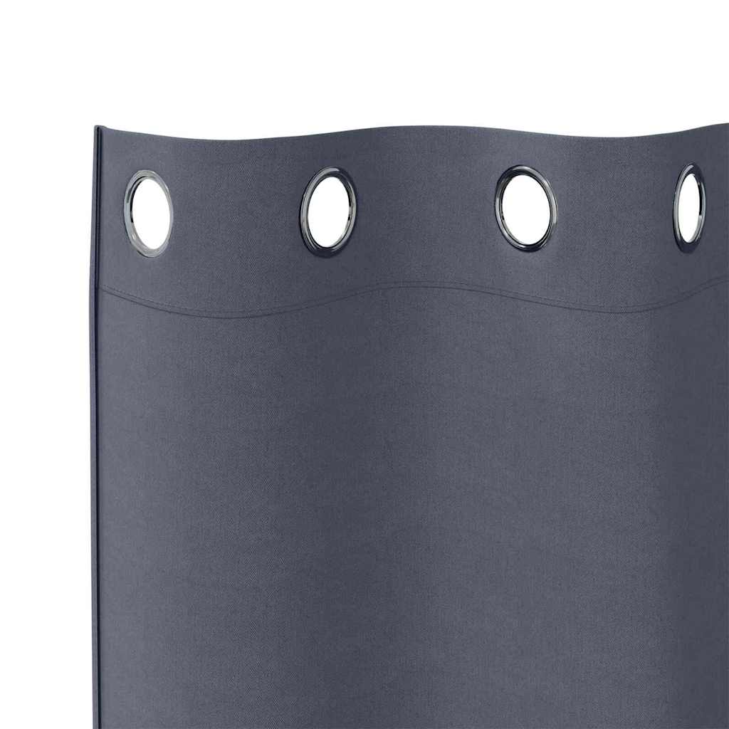 vidaXL Κουρτίνες με κουρτίνες 2 pcs Ανθρακί 260 x 140 εκ. Πολυεστέρας