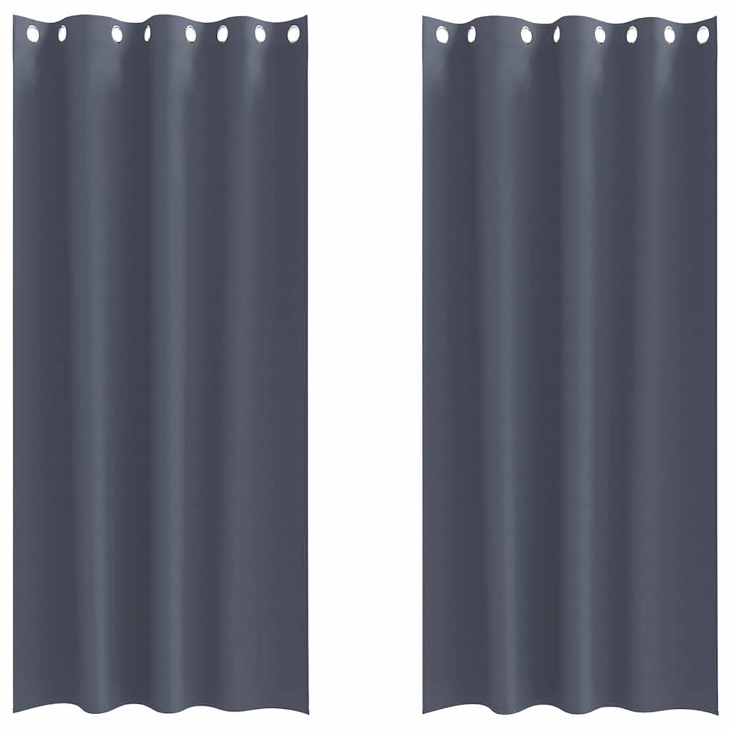 vidaXL Κουρτίνες με κουρτίνες 2 pcs Ανθρακί 260 x 140 εκ. Πολυεστέρας