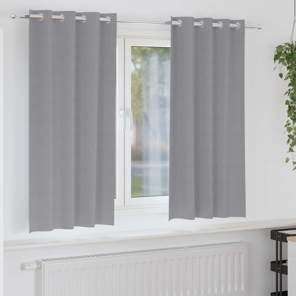 vidaXL Κουρτίνες 2 pcs Ανοιχτό γκρι 175 x 140 εκ. Πολυεστέρας