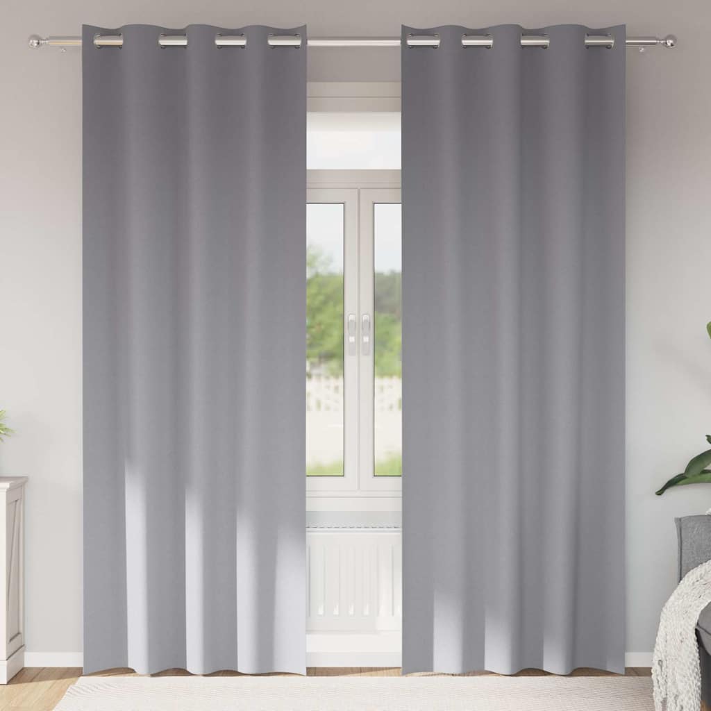 vidaXL Κουρτίνες 2 pcs Ανοιχτό γκρι 260 x 140 εκ. Πολυεστέρας