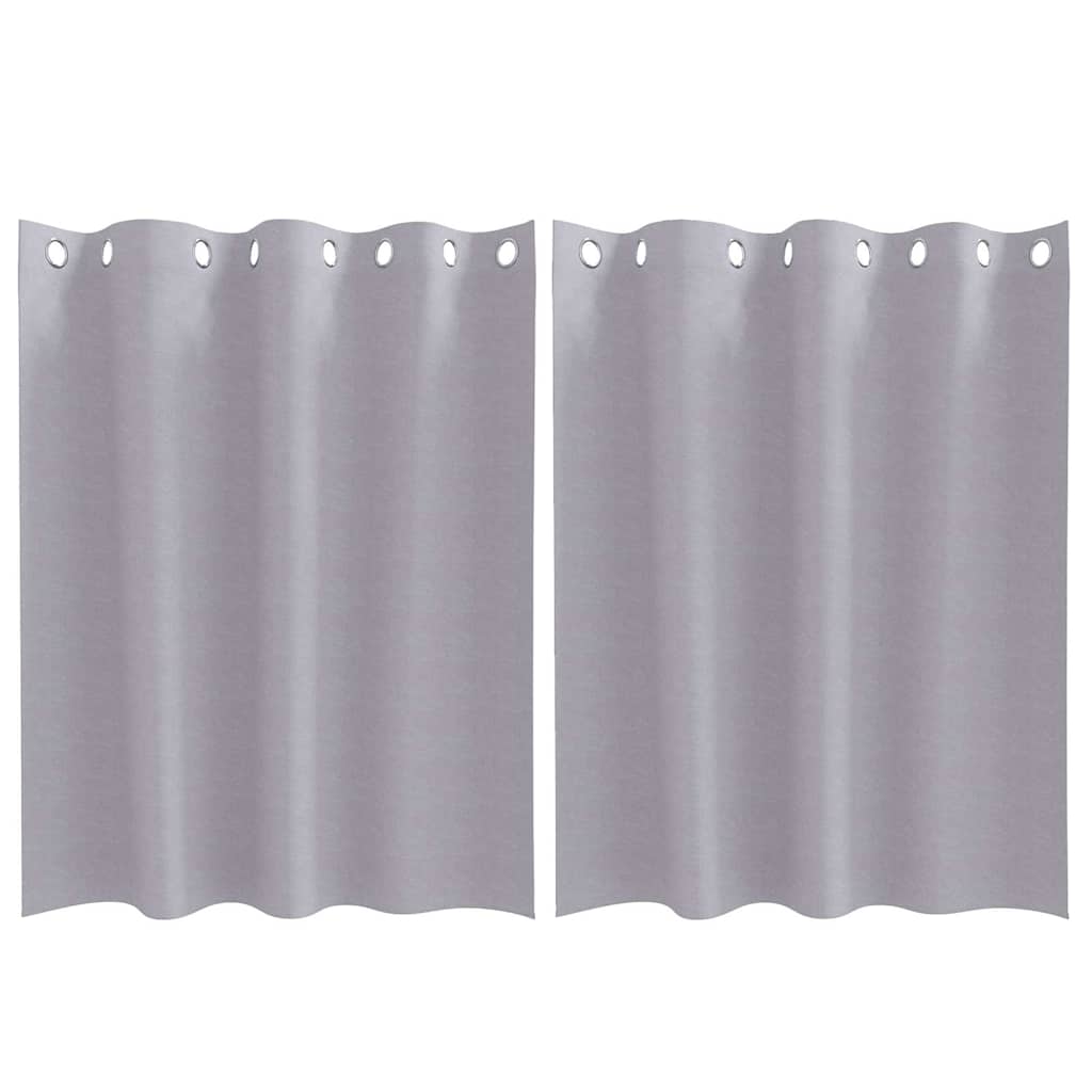vidaXL Κουρτίνες 2 pcs Μεταλλικό Γκρι 140 x 140 cm Πολυεστέρας