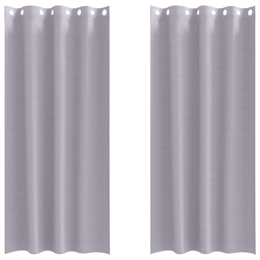 vidaXL Κουρτίνες 2 pcs Μεταλλικό Γκρι 260 x 140 εκ. Πολυεστέρας