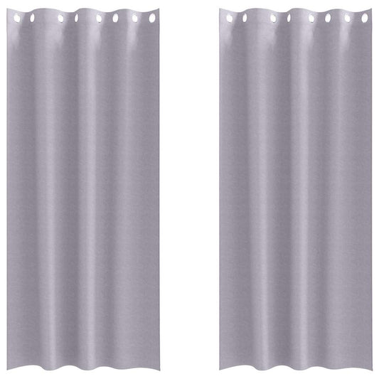 vidaXL Κουρτίνες 2 pcs Μεταλλικό Γκρι 260 x 140 εκ. Πολυεστέρας