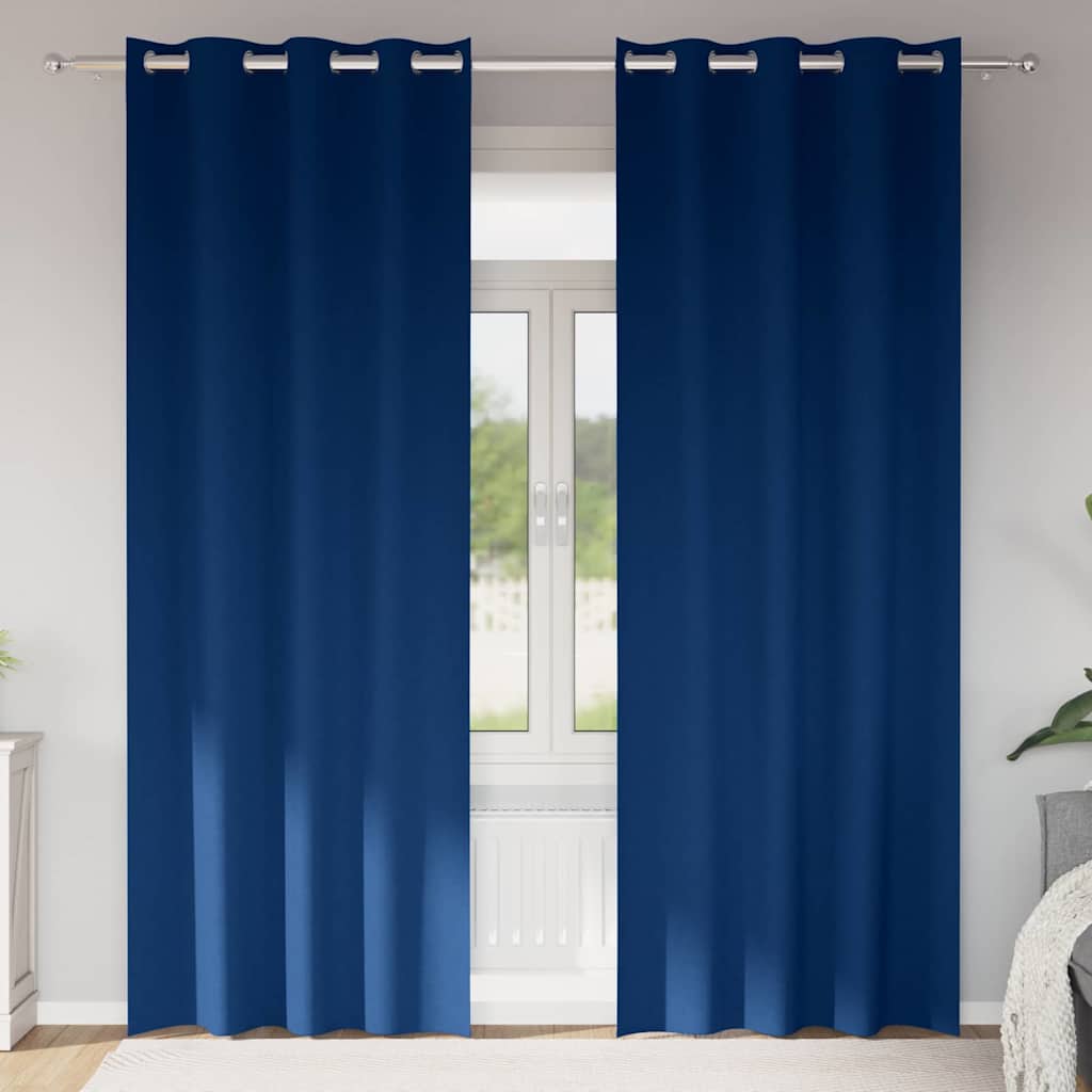 vidaXL Κουρτίνες 2 pcs Σκούρο Μπλε 245 x 140 εκ. Πολυεστέρας