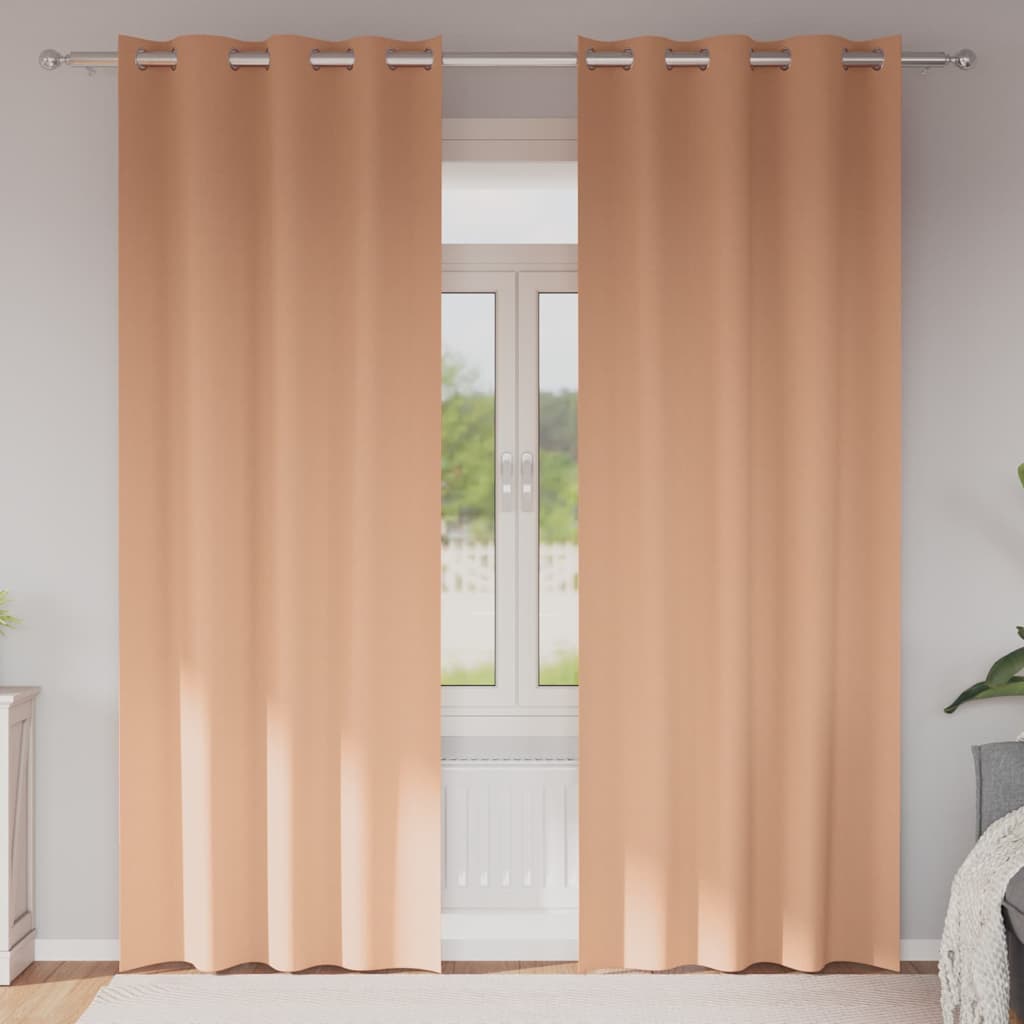 vidaXL Κουρτίνες 2 pcs Ανοιχτό καφέ 225 x 140 εκ. Πολυεστέρας