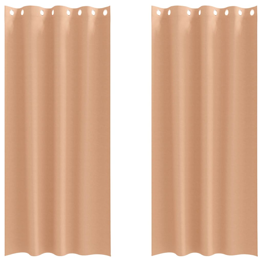 vidaXL Κουρτίνες 2 pcs Ανοιχτό καφέ 245 x 140 εκ. Πολυεστέρας