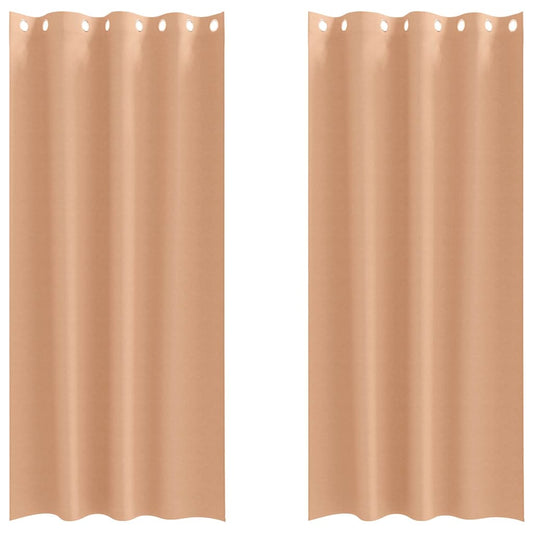 vidaXL Κουρτίνες 2 pcs Ανοιχτό καφέ 260 x 140 εκ. Πολυεστέρας