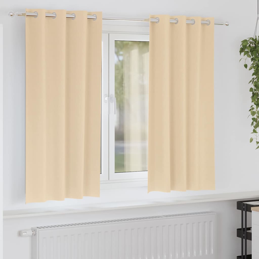 vidaXL Κουρτίνες με κουρτίνες 2 pcs Κρεμ 175 x 140 εκ. Πολυεστέρας