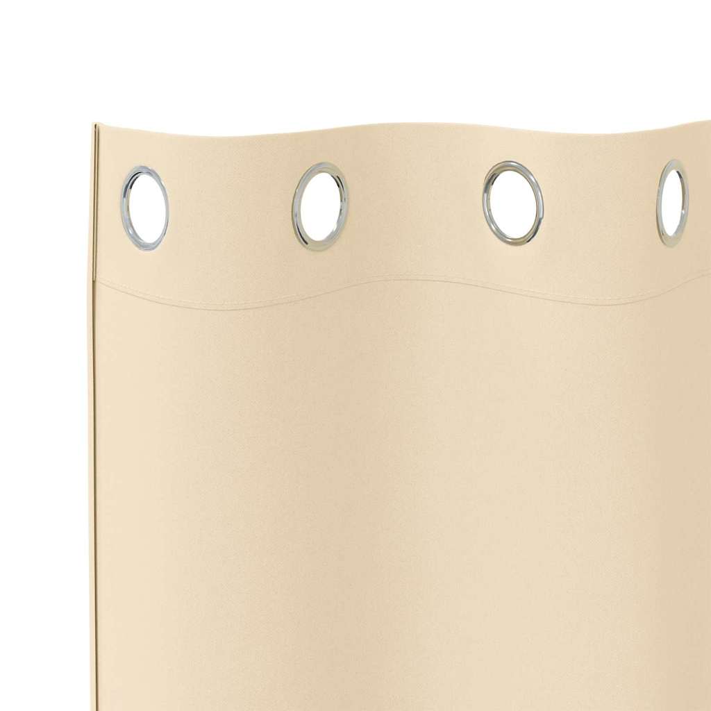 vidaXL Κουρτίνες με κουρτίνες 2 pcs Κρεμ 260 x 140 εκ. Πολυεστέρας