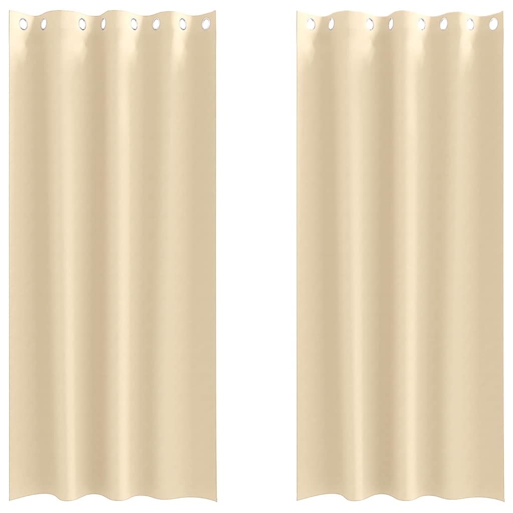 vidaXL Κουρτίνες με κουρτίνες 2 pcs Κρεμ 260 x 140 εκ. Πολυεστέρας