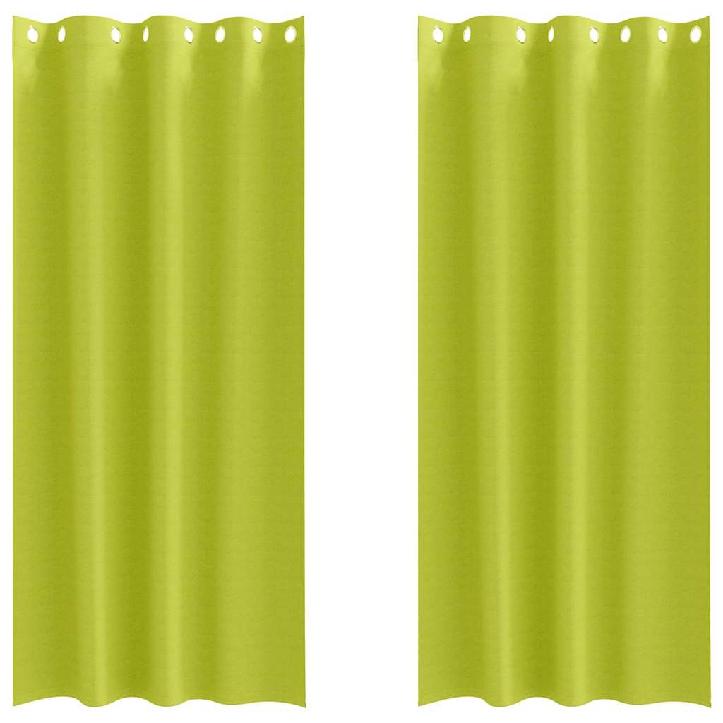 vidaXL Κουρτίνες με κουρτίνες 2 pcs Λαχανί 260 x 140 εκ. Πολυεστέρας