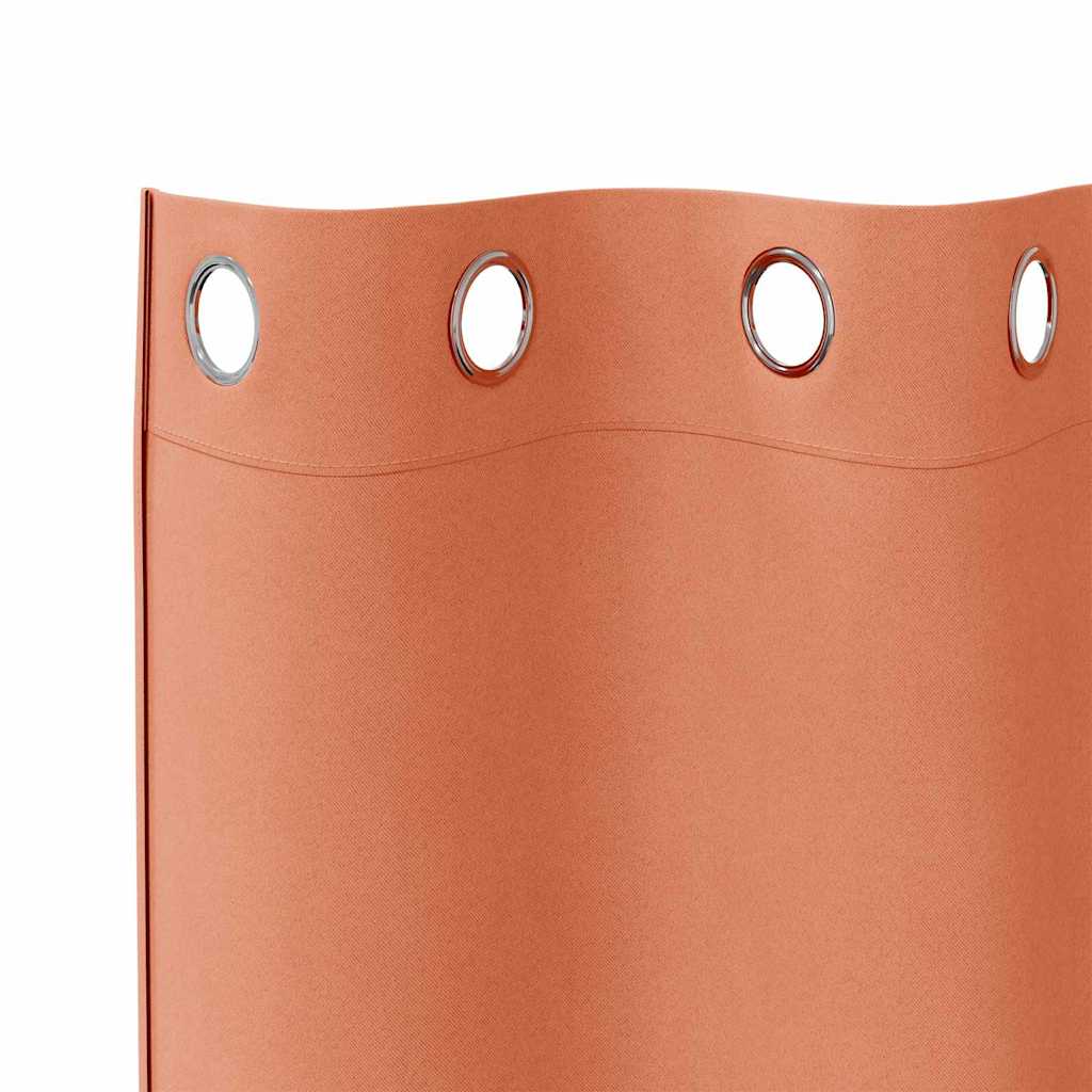 vidaXL Κουρτίνες με κουρτίνες 2 pcs Τερακότα 175 x 140 εκ. Πολυεστέρας