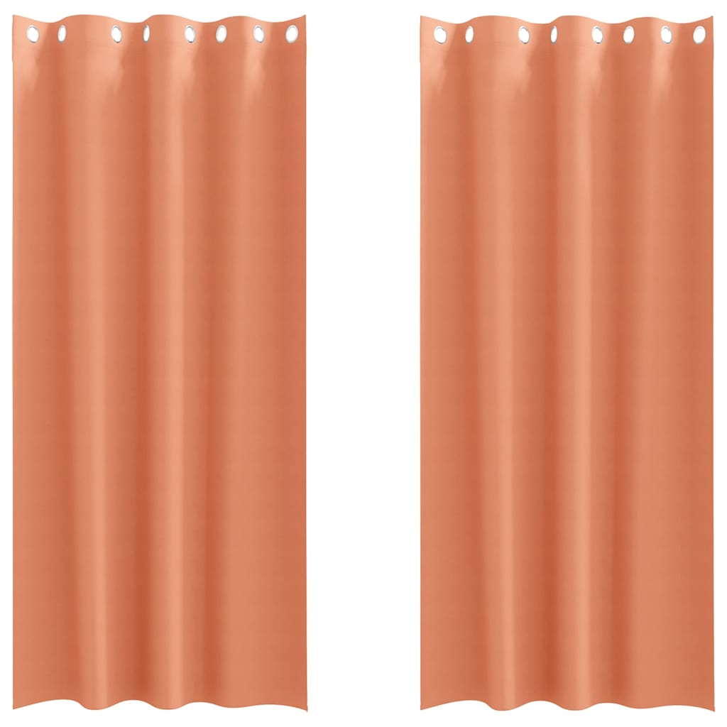 vidaXL Κουρτίνες με κουρτίνες 2 pcs Τερακότα 245 x 140 εκ. Πολυεστέρας