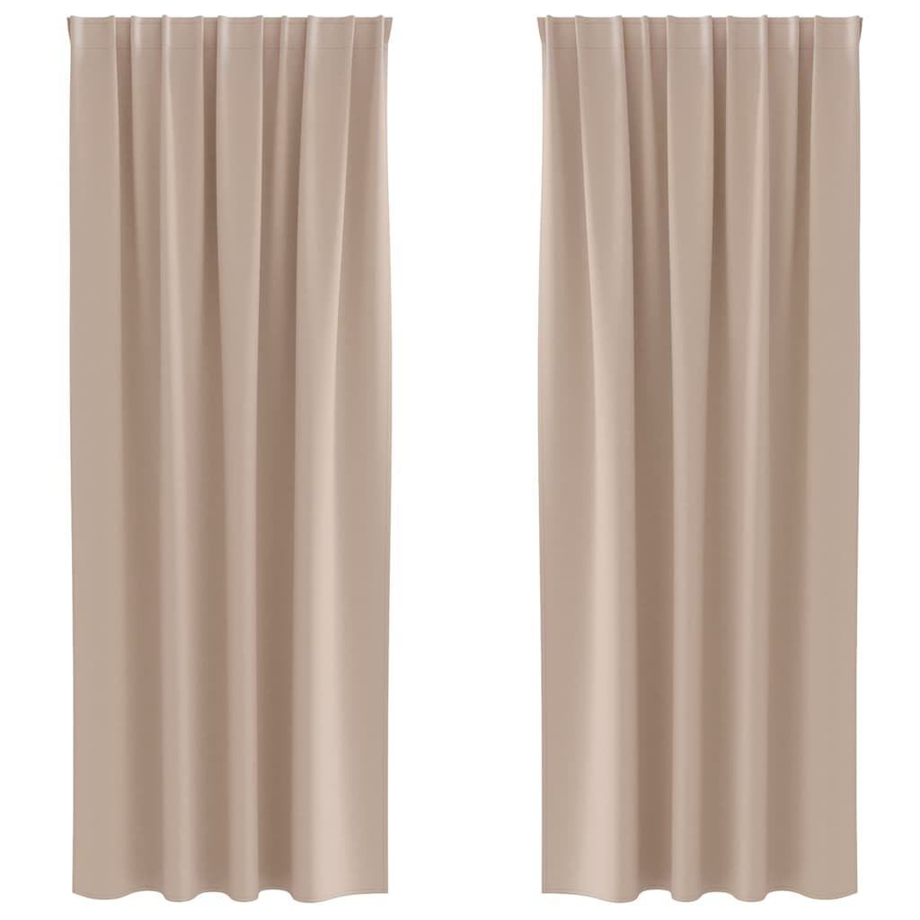 vidaXL Κουρτίνες με κουρτίνες 2 pcs Taupe 225 x 140 εκ. Πολυεστέρας