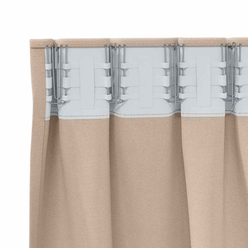vidaXL Κουρτίνες με κουρτίνες 2 pcs Taupe 245 x 140 εκ. Πολυεστέρας