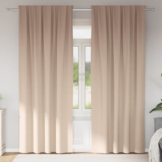 vidaXL Κουρτίνες με κουρτίνες 2 pcs Taupe 260 x 140 εκ. Πολυεστέρας