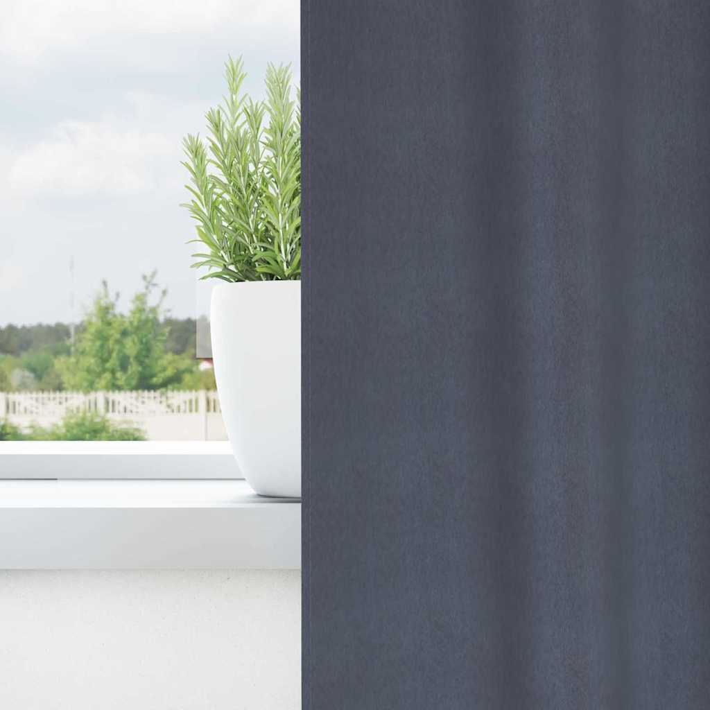 vidaXL Κουρτίνες με κουρτίνες 2 pcs Ανθρακί 245 x 140 εκ. Πολυεστέρας