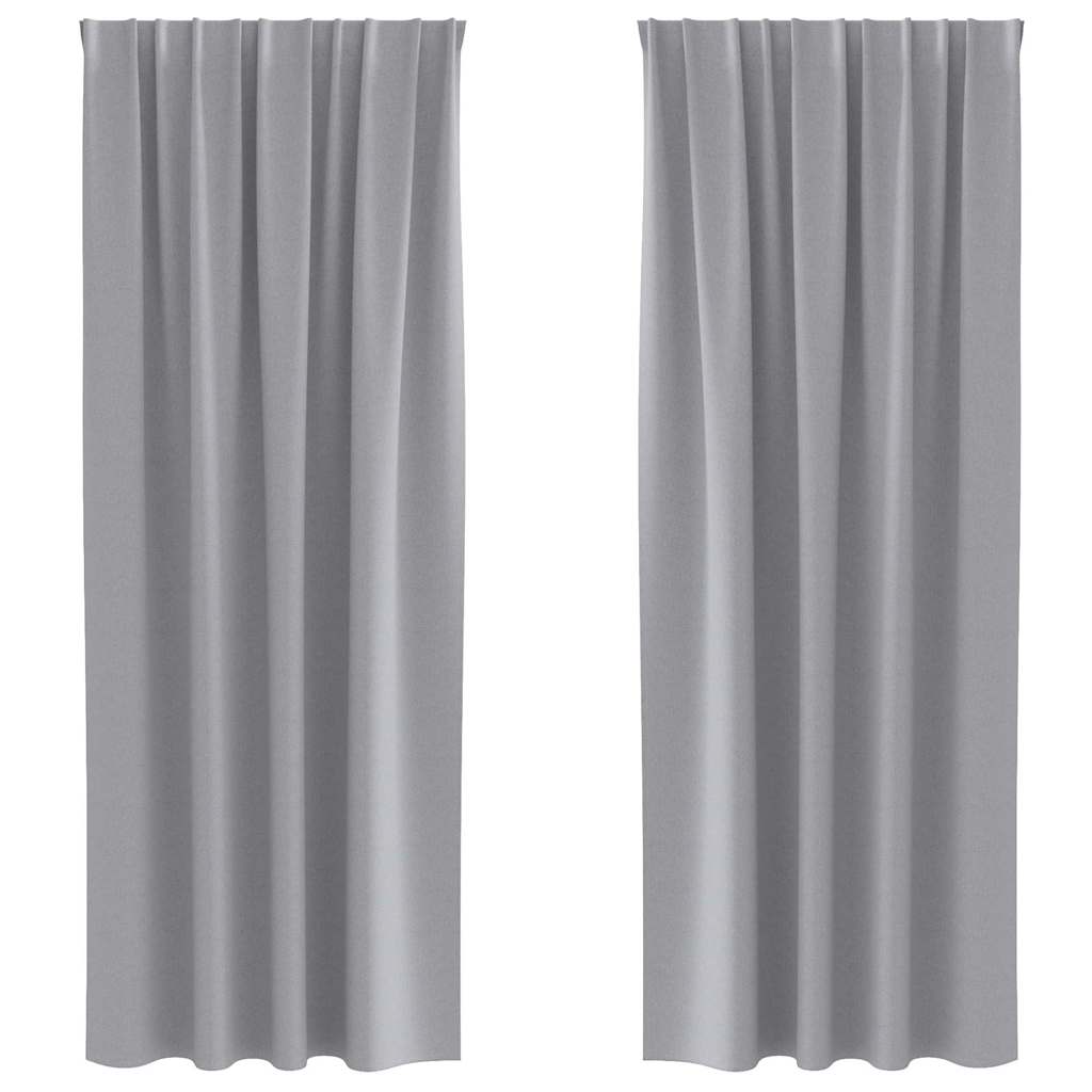 vidaXL Κουρτίνες 2 pcs Ανοιχτό γκρι 245 x 140 εκ. Πολυεστέρας