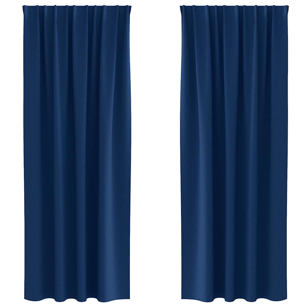 vidaXL Κουρτίνες 2 pcs Σκούρο Μπλε 245 x 140 εκ. Πολυεστέρας