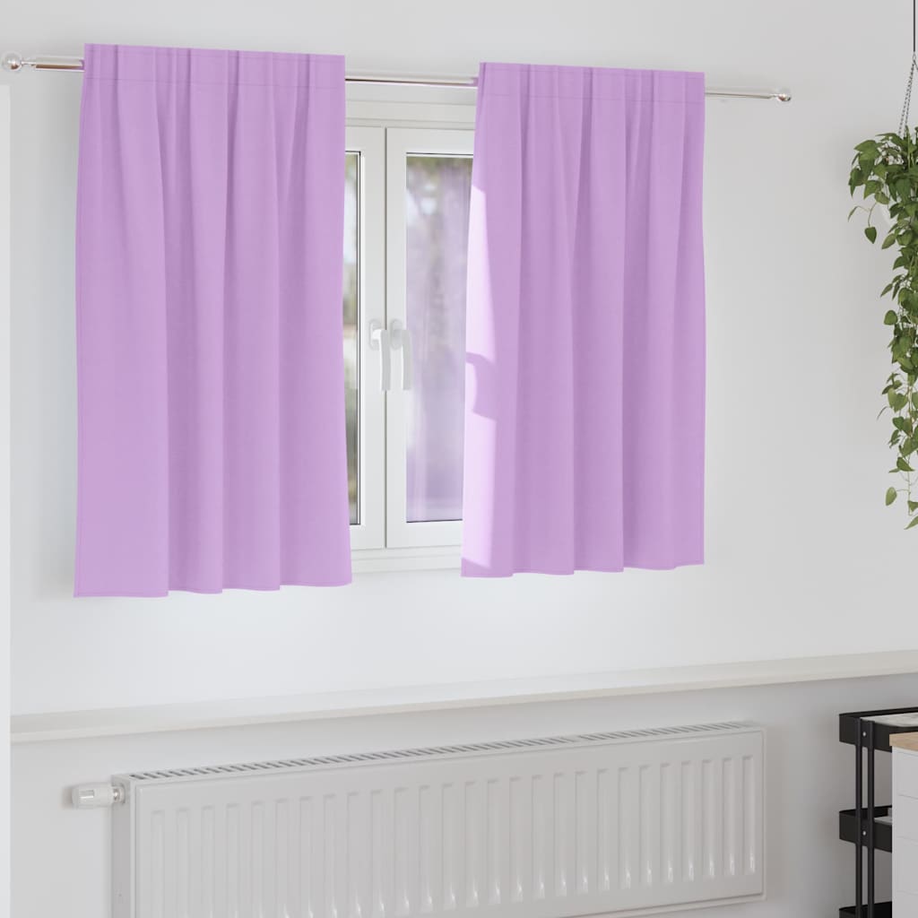 vidaXL Κουρτίνες με κουρτίνες 2 pcs Μοβ 140 x 140 cm Πολυεστέρας