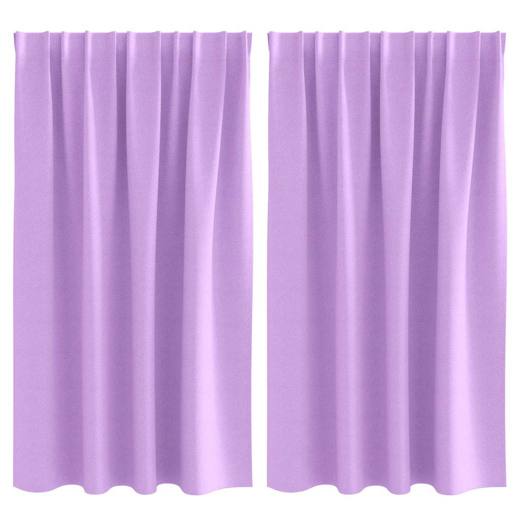 vidaXL Κουρτίνες με κουρτίνες 2 pcs Μοβ 140 x 140 cm Πολυεστέρας