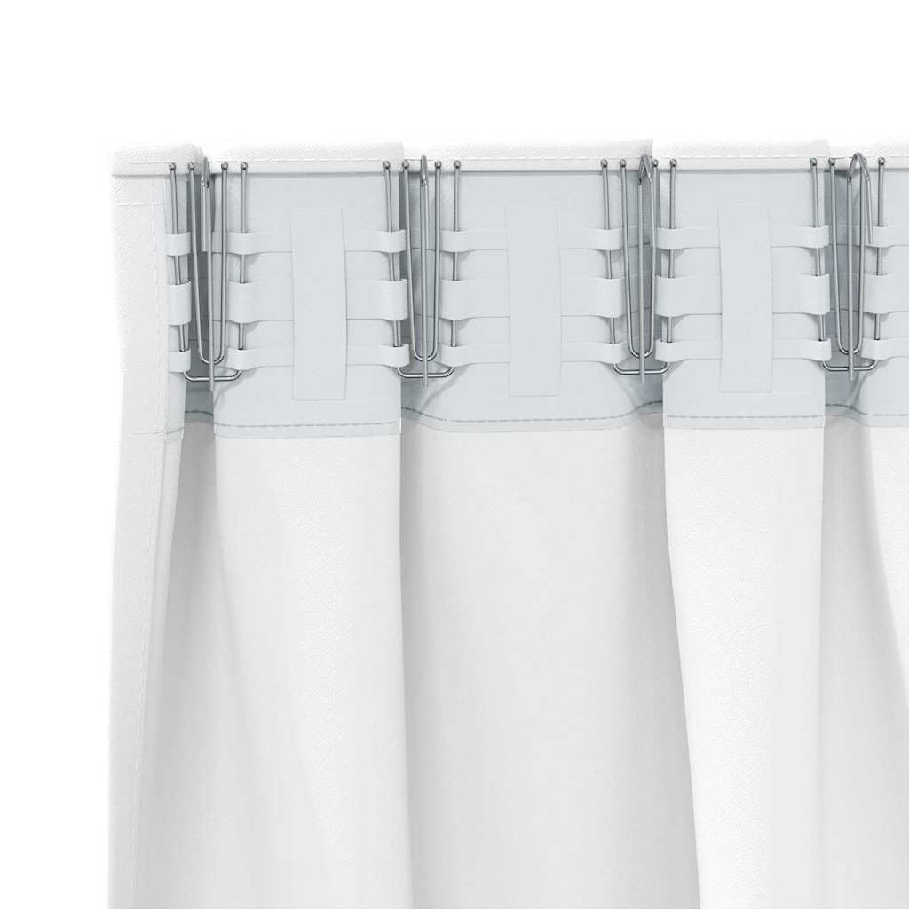 vidaXL Κουρτίνες με κουρτίνες 2 pcs Φωτεινό λευκό Πολυεστέρας