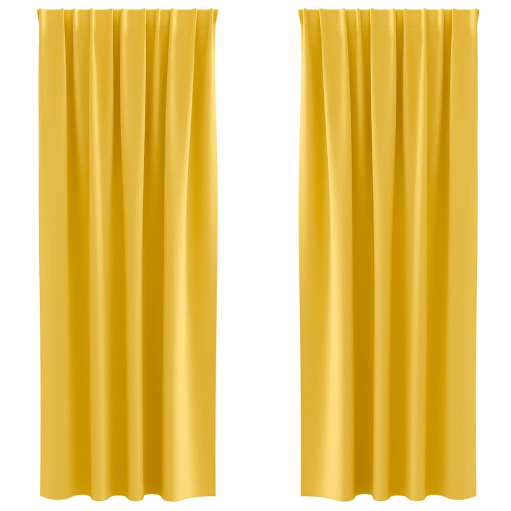 vidaXL Κουρτίνες 2 pcs κίτρινο μουσταρδί 245 x 140 εκ. Πολυεστέρας