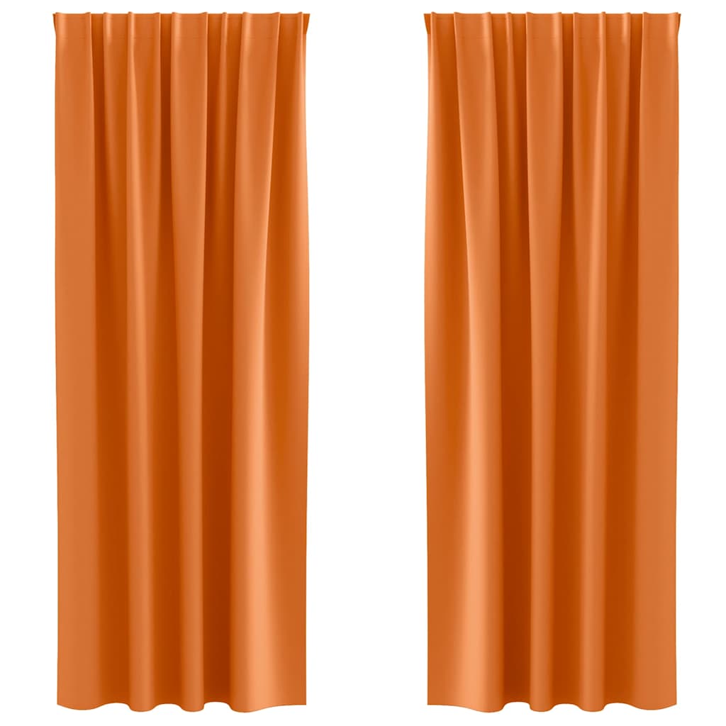 vidaXL Κουρτίνες 2 pcs Φωτεινό Πορτοκάλι 225 x 140 εκ. Πολυεστέρας