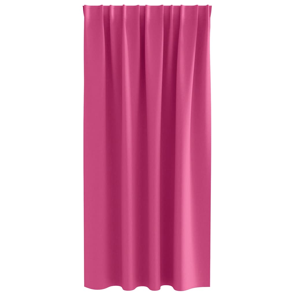 vidaXL Κουρτίνες με κουρτίνες 2 pcs Φωτεινό Ροζ Πολυεστέρας