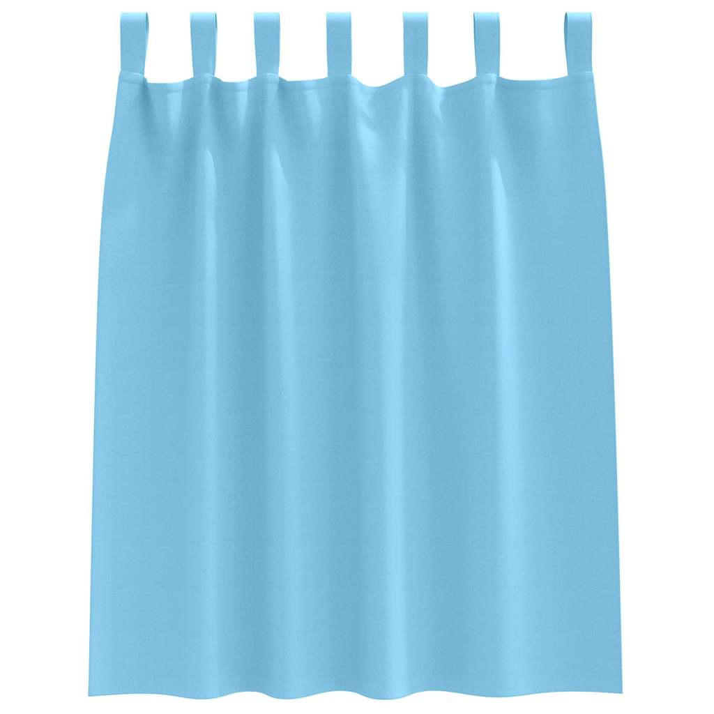 vidaXL Κουρτίνες με κουρτίνες 2 pcs Γαλάζιο Πολυεστέρας