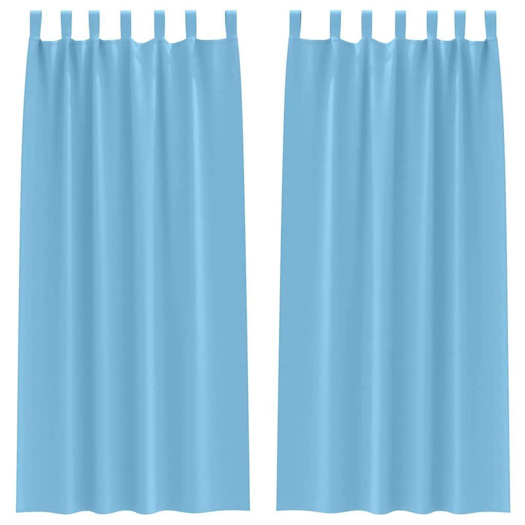 vidaXL Κουρτίνες με κουρτίνες 2 pcs Γαλάζιο 245 x 140 εκ. Πολυεστέρας