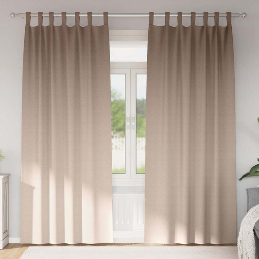 vidaXL Κουρτίνες με κουρτίνες 2 pcs Taupe 260 x 140 εκ. Πολυεστέρας