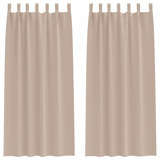 vidaXL Κουρτίνες με κουρτίνες 2 pcs Taupe 260 x 140 εκ. Πολυεστέρας