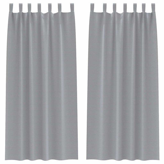vidaXL Κουρτίνες 2 pcs Ανοιχτό γκρι 245 x 140 εκ. Πολυεστέρας