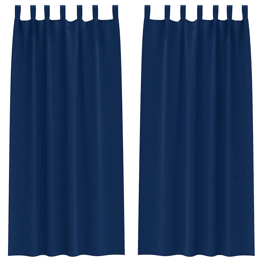 vidaXL Κουρτίνες 2 pcs Σκούρο Μπλε 245 x 140 εκ. Πολυεστέρας