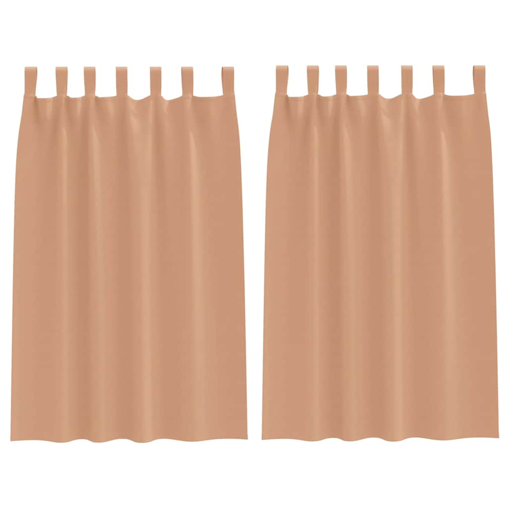 vidaXL Κουρτίνες με κουρτίνες 2 pcs Ανοιχτό καφέ Πολυεστέρας