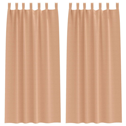 vidaXL Κουρτίνες 2 pcs Ανοιχτό καφέ 245 x 140 εκ. Πολυεστέρας