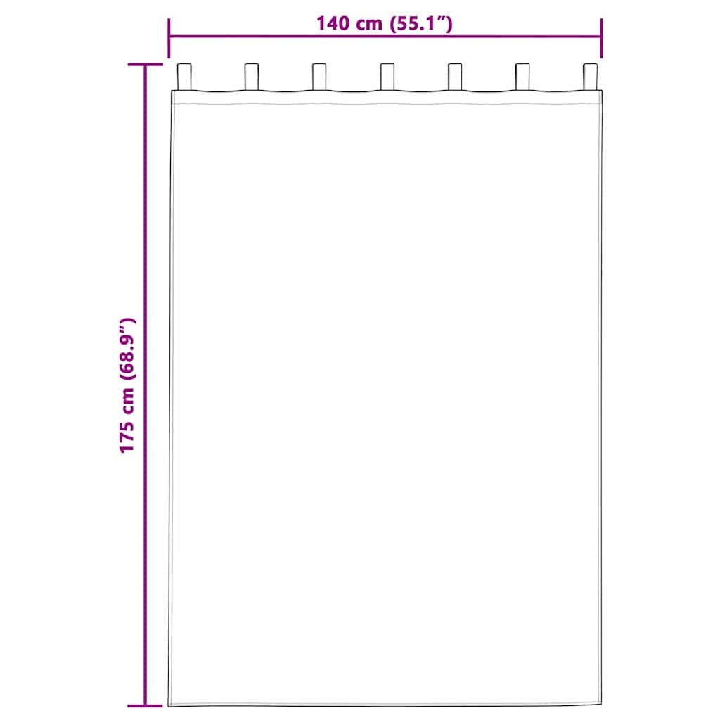 vidaXL Κουρτίνες Μαύρης Ύφανσης με Δαχτυλίδια 2 pcs Χαμομηλί κίτρινο