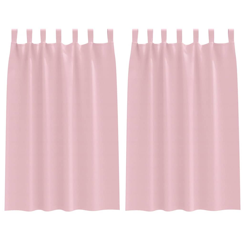 vidaXL Κουρτίνες με κουρτίνες 2 pcs Μωρουδίστικο Ροζ Πολυεστέρας