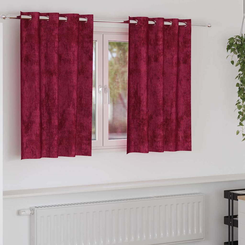vidaXL Βελούδινες Κουρτίνες 2 τμχ. Κόκκινο 140 x 140 cm Βελούδο
