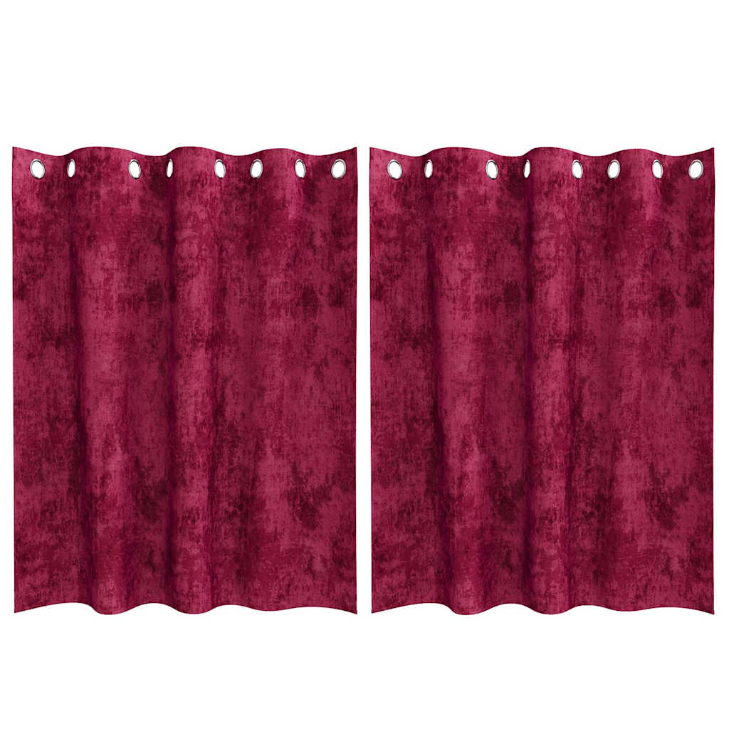 vidaXL Βελούδινες Κουρτίνες 2 τμχ. Κόκκινο 140 x 140 cm Βελούδο