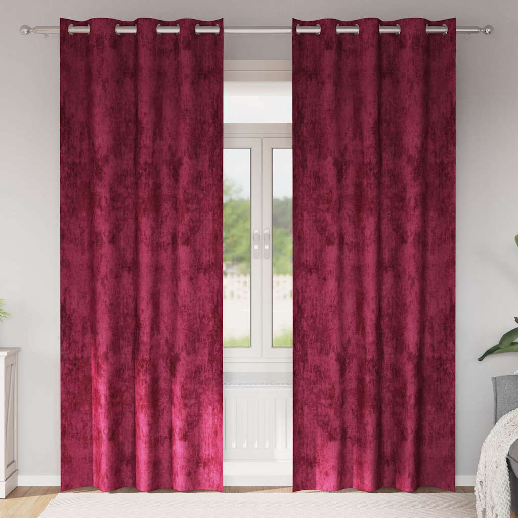 vidaXL Βελούδινες Κουρτίνες 2 τμχ. Μπορντό 225 x 140 εκ. Βελούδο