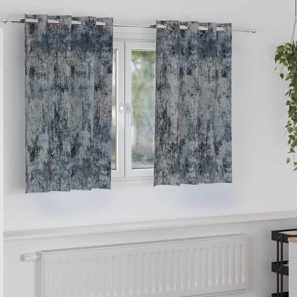 vidaXL Βελούδινες Κουρτίνες 2 τμχ. Ασημί Γκρι 140 x 140 cm Βελούδο