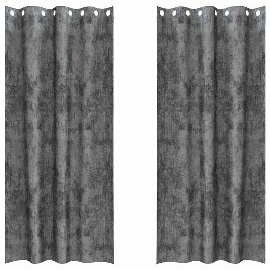 vidaXL κουρτίνες 2 τεμ με Τσιμπίδες Γκρι 245x140 εκ.