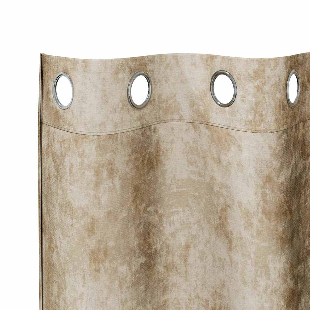 vidaXL κουρτίνες Velvet 2 τμχ με τσιμπίδες Κρεμ 260x140 εκ.