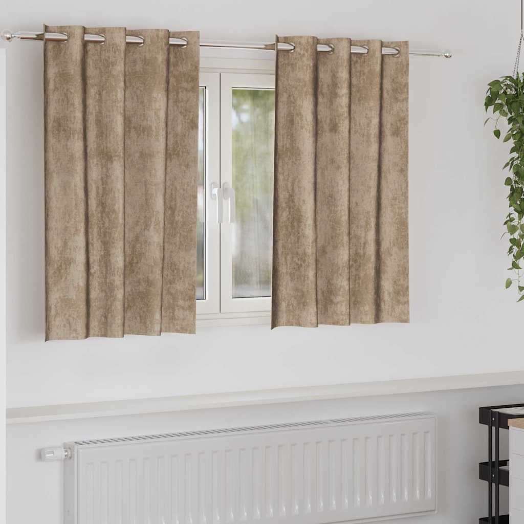 vidaXL Βελούδινες Κουρτίνες 2 τμχ. Μπρονζέ 140 x 140 cm Βελούδο