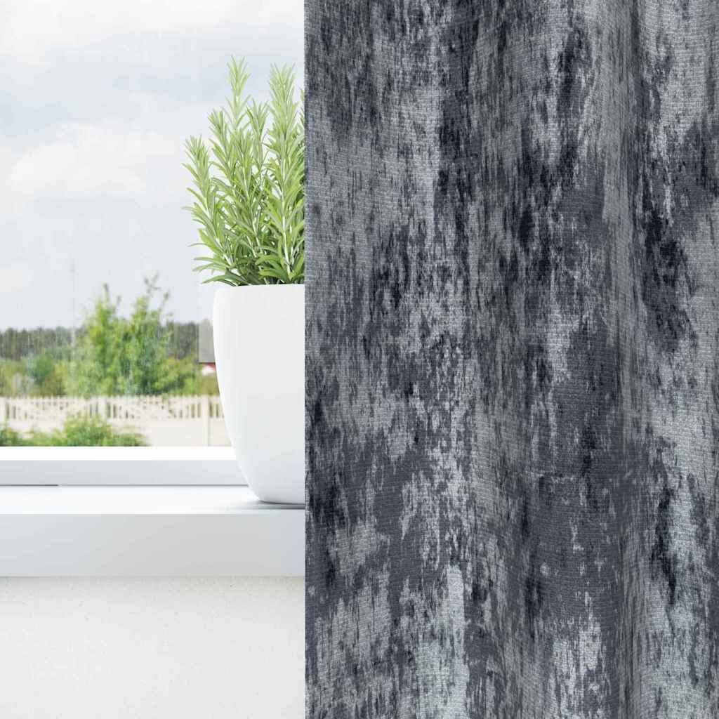 vidaXL κουρτίνες βελούδου 2 τεμάχια με τρυπάκια Ασημί Γκρι 245x140 εκ